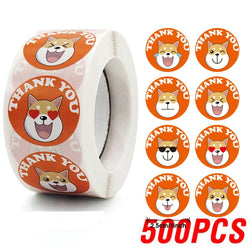 100-500pcs Thank You Cats Stickers For Kids Reward Stickers Thanksgiving Labels Toys 6 Beautiful Designs Stationery stickers (ONLINE ORDER ONLY)