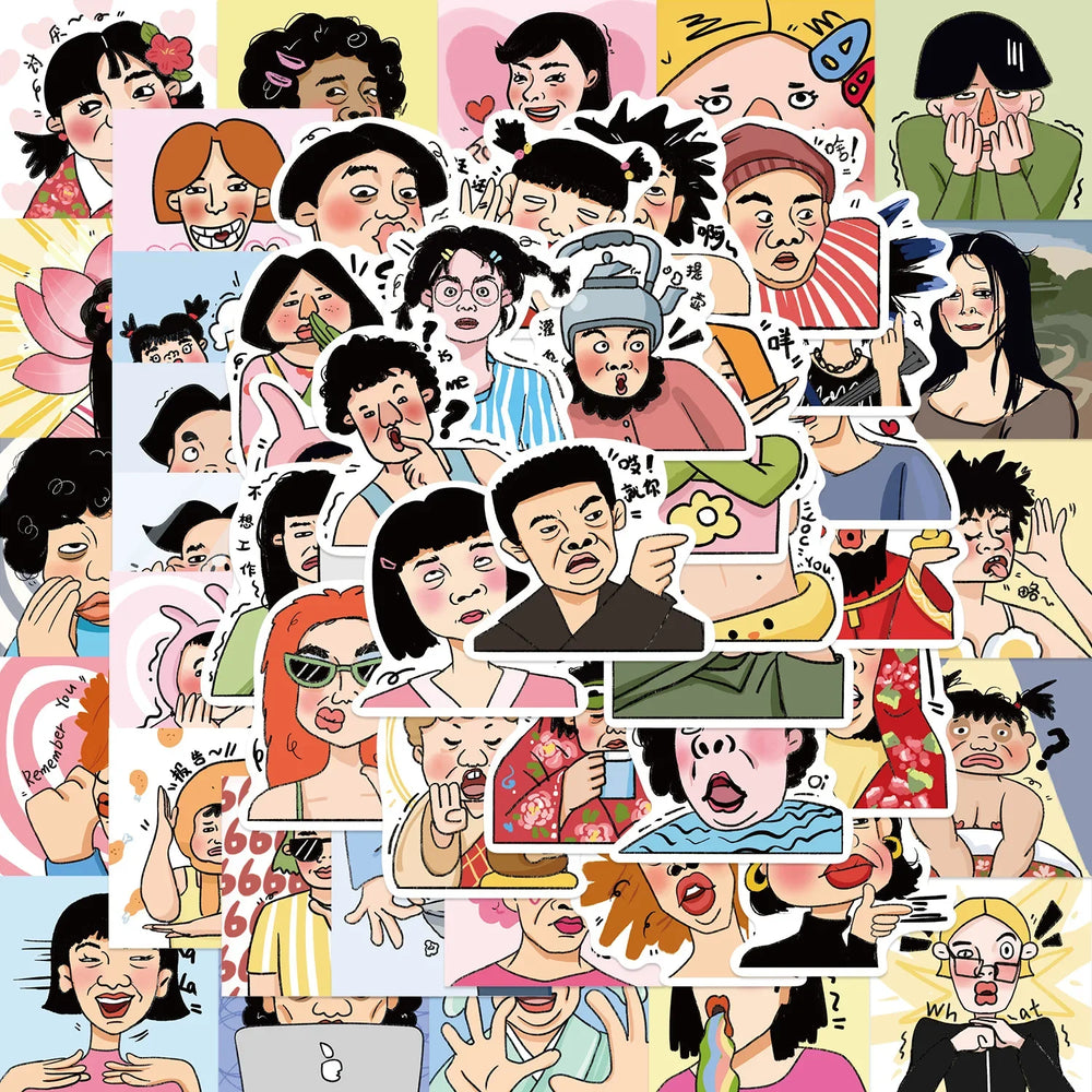 Ugly Men Cartoon Stickers for Phone Laptop Luggage Skateboard - 10/30/50PCS (ONLINE ORDER ONLY)