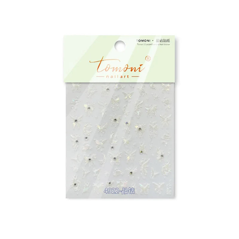 Dreamy Moon Stars Love Heart Butterfly Bowknot Lace Shiny Starburst Ribbon Delicate Adhesive Nail Art Stickers Manicure Decals (Online Order Only)