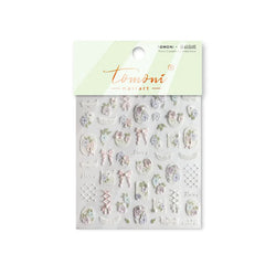 Rose Flower Bouquet Leaves Lace Bowknot Pearl Photo Frame Gird Embossed Reliefs Self Adhesive Nail Art Stickers Manicure Decals (ONLINE ORDER ONLY)