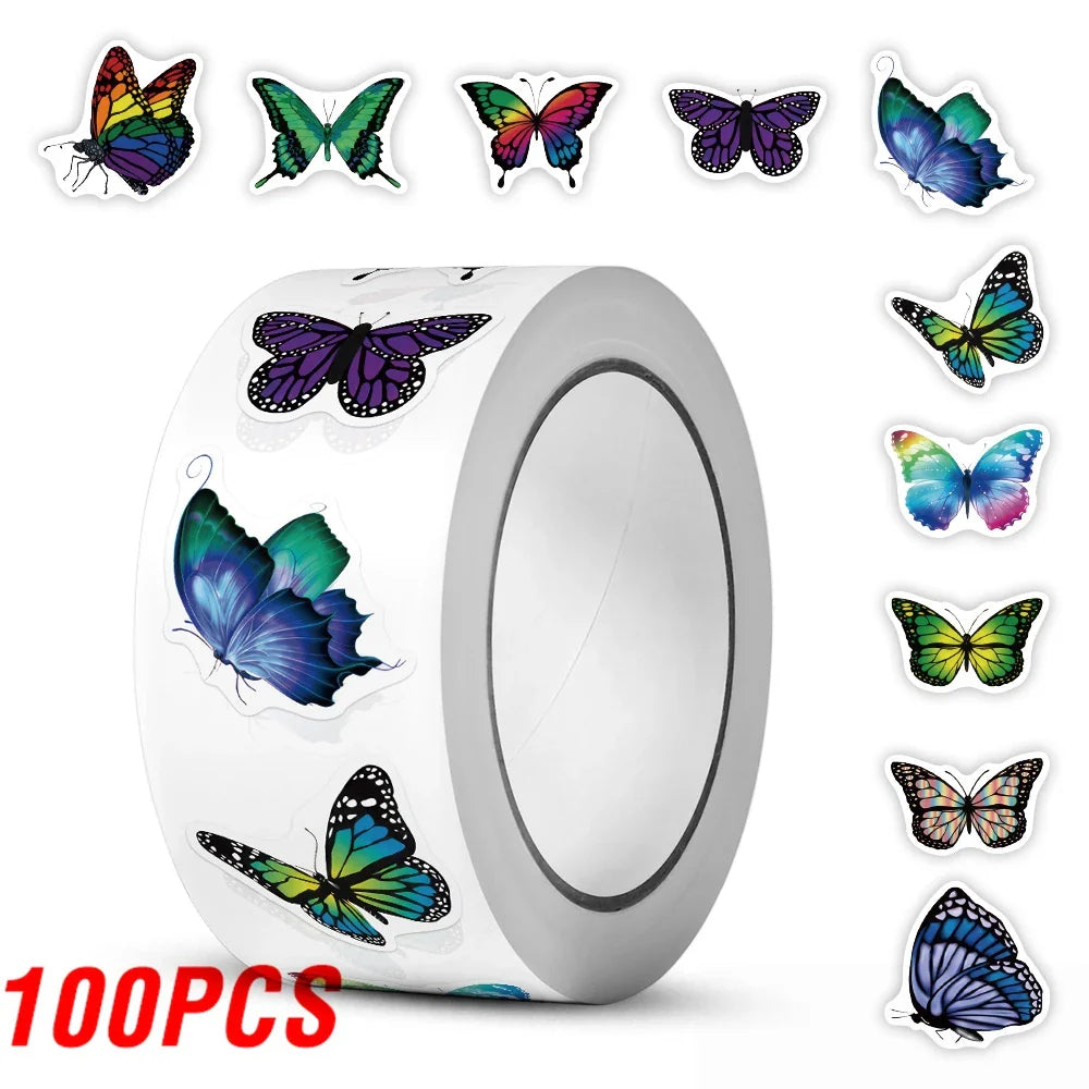 100-500pcs Butterfly Cartoon Graffiti Stickers DIY Phone Guitar Laptop Notebook Suitcase Waterproof Sticker Kids Toy (ONLINE ORDER ONLY)