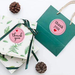 100-500PCS Heart Stickers Thank You Stickers for Business Merci Packaging Stickers Rolling Love for Packaging Decoration (ONLINE ORDER ONLY)