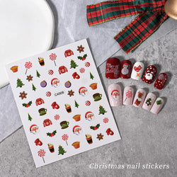 Merry Christmas Penguin Nail Art Sticker 3D Slider Deer Santa Claus Decal New Year Nail Decorations Sticker Manicure Accessories (ONLINE ORDER ONLY)