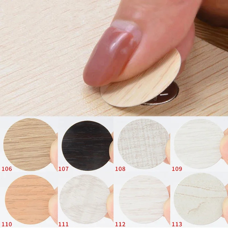 54pcs/Sheet Self Adhesive Furniture Screw Cap Cover Stickers Round Stickers for Home Wood Craft Desk Cabinet Decorative Decals (ONLINE ORDER ONLY)