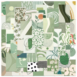 Sage Green Minimalist Art Stickers - 10/30/50pcs Laptop Phone Fridge Decor (ONLINE ORDER ONLY)