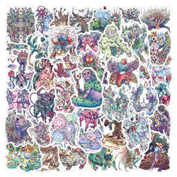 Psychedelic Anime Stickers: 10/30/50pcs Waterproof Decals for Phone, Laptop, Car, Motorcycle (Online Order Only)