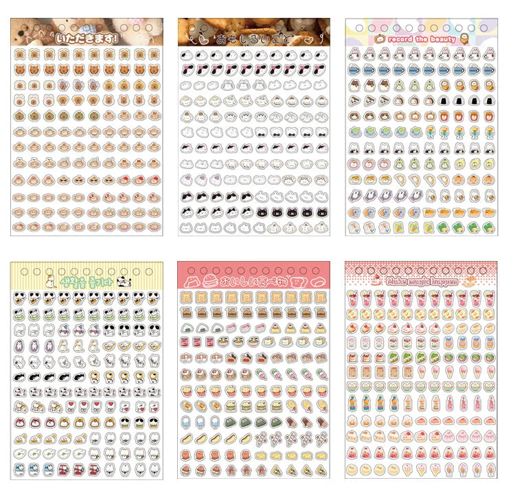18 Sheets/piece Cute Mini Stickers Decorative Stickers Scrapbooking Laptop DIY Sticker Kids Toy Gift School Stationery (ONLINE ORDER ONLY)