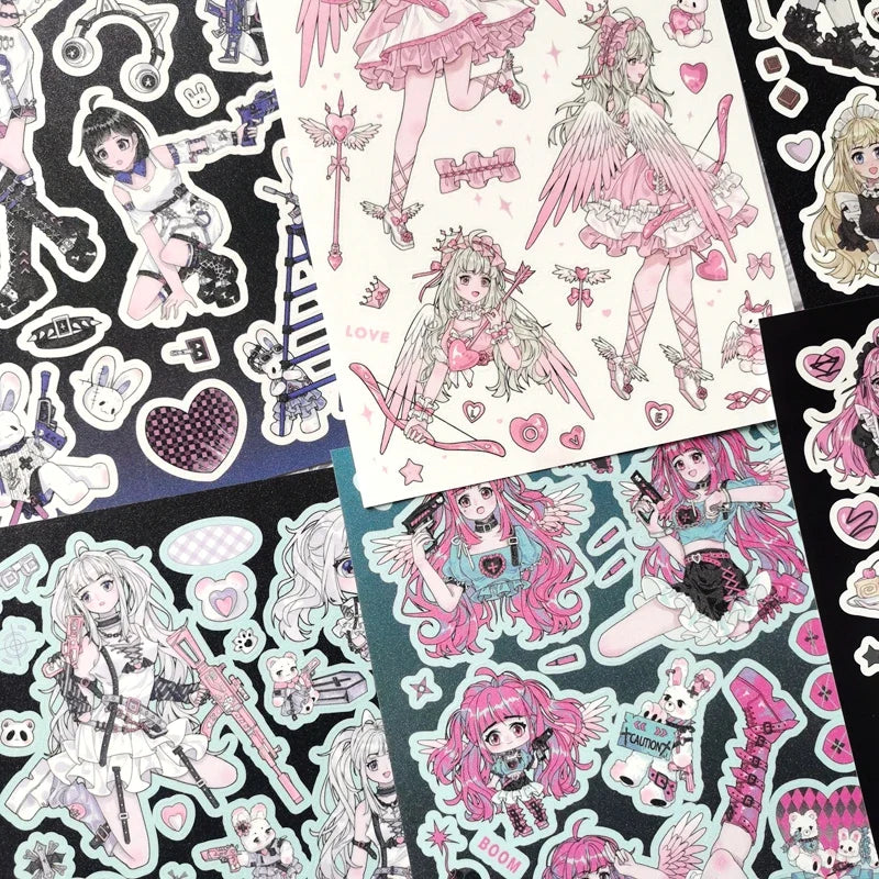 New Cute Cool Sweet Maid Girl Stickers Diary Scrapbooking DIY Album Decoration Sticker Aesthetic Personalized Kawaii Stationery (ONLINE ORDER ONLY)