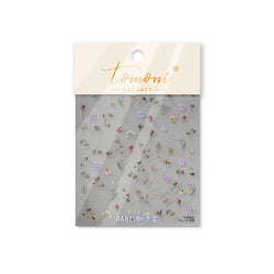 Dried Flowers Rose Butterfly Love Heart Golden Stroke Flying Crane Silver Adhesive Nail Art Stickers Rhinestone Manicure Decals (ONLINE ORDER ONLY)