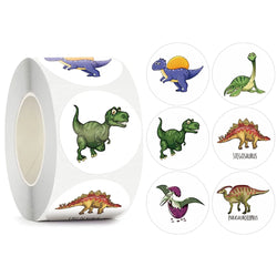 100-500 Pcs Round Cartoon Dinosaur Adhesive Diy Seal Stickers Album Label Decor Stationery Teachers Reward Children with Gifts (ONLINE ORDER ONLY)