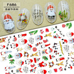 Merry Christmas Penguin Nail Art Sticker 3D Slider Deer Santa Claus Decal New Year Nail Decorations Sticker Manicure Accessories (ONLINE ORDER ONLY)