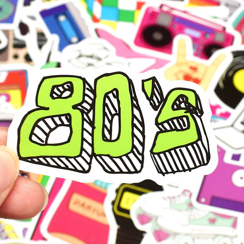 70 PCS 80s 90s Style Stickers Wall Stickers for Bedroom Closet Cool 80s Party Supplies Decor Sticker Decals Cute Home Decoration (ONLINE ORDER ONLY)