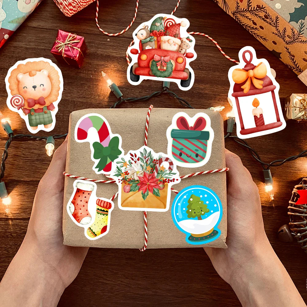 Christmas Stickers Cute Seal Sticker Cartoon DIY Scrapbooking Decoration Decals Funny Children Toys PVC Waterproof for Laptop (ONLINE ORDER ONLY)