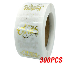 Rose Gold Merry Christmas Stickers Scrapbook 1inch 100-500pcs Sealing Label Stickers For Party DIY Packaging Stationery Stickers (ONLINE ORDER ONLY)