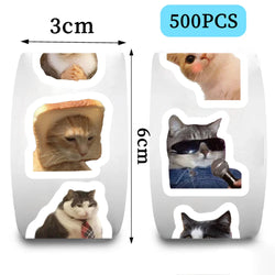 500pcs Cartoon Meme Cat Stickers For School Reward Stickers Classroom Decoration Encouragement Sticker For Student Teacher (ONLINE ORDER ONLY)