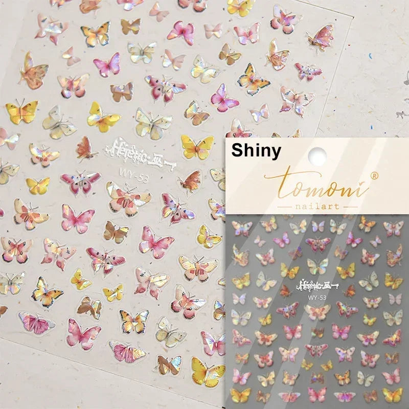 Dreamy Chic Butterfly Flower Bowknot Square Rhinestone Crystal 5D Self Adhesive Nail Art Stickers Fantasy Shiny Manicure Decals (ONLINE ORDER ONLY)