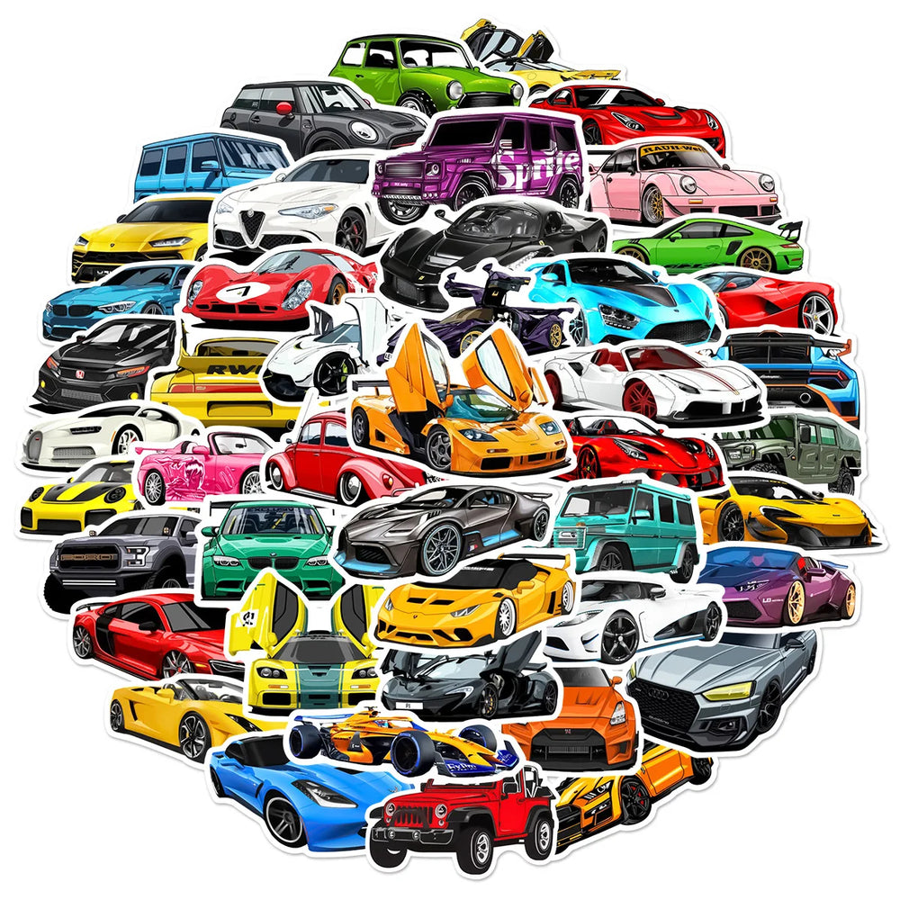 10/50PCS JDM Retrofit Racing Car Waterproof Stickers Decals Kids Toy DIY Phone Luggage Car Bike Cartoon Graffiti Sticker (ONLINE ORDER ONLY)