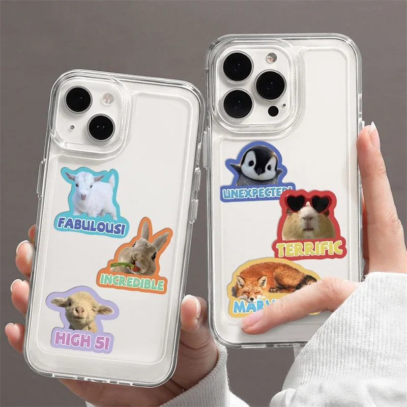 10/30/50PCS Cartoon Animal Encourage PVC Sticker Aesthetic Decoration Scrapbooking Stationery Hand Accounting Supplies for Kids (ONLINE ORDER ONLY)