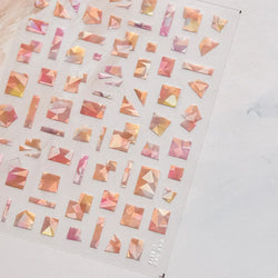 Shiny Colorful Color Block Fragment Square Fragment Grid Rhombus 3D Self Adhesive Nail Art Stickers Rhinestone Manicure Decals (Online Order Only)