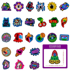 10/30/50PCS Cute Neon Dog PVC Sticky Sticker Aesthetic DIY Korean Stationery Decoration Scrapbooking School Supplies for Kids (Online Order Only)