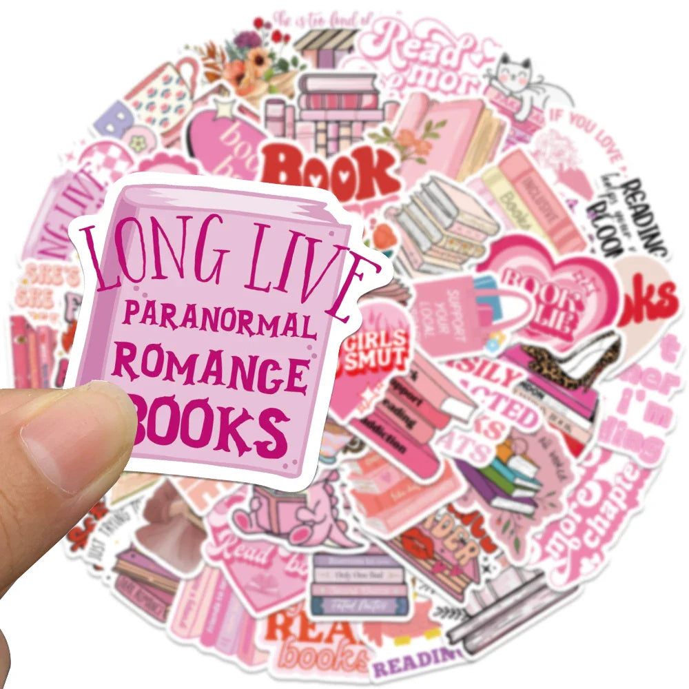 50PCS Pink Smut Bookish Reader Love Cute Girls Sticker Aesthetic Decoration for Kindle Ipad Phone Laptop Diary Decor Sticker (ONLINE ORDER ONLY)