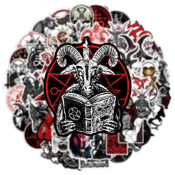 Gothic Demon Satan Stickers Waterproof Decals for Guitar Laptop Phone Skateboard Helmet Bottle (Online Order Only)