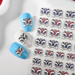 1pcs Cute Good Luck Lion Head Nail Art Sticker Chinese New Year 2025 Nail Decal 5D Reliefs Self Adhesive Design Decoras Decals * (ONLINE ORDER ONLY)