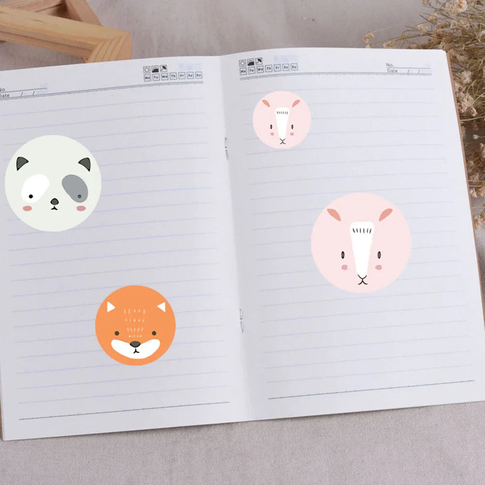 100-500pcs Cute Sticker for Kids Animals Face Reward Sticker for Classroom Teacher Supplies Motivational Scrapbooking (ONLINE ORDER ONLY)