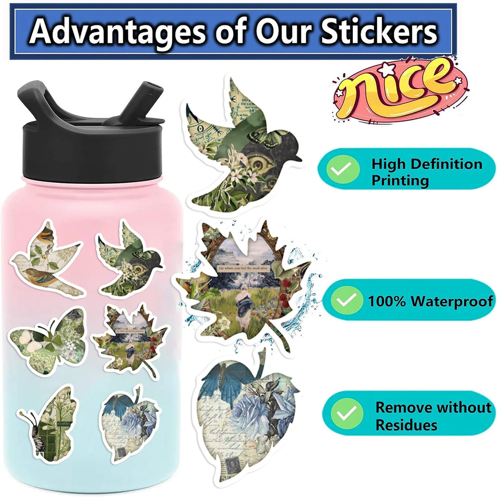 50PCS Retro Animal Stickers DIY Laptop Phone Suitcase Notebook Ancient Sticker Graffiti Decals Kids Toy Gift (ONLINE ORDER ONLY)