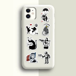 67PCS Banksy Sculptures Flower Thrower Stickers Cool Street Art Graffiti Decals for Luggage Laptop Skateboard Phone Bicycle (Online Order Only)