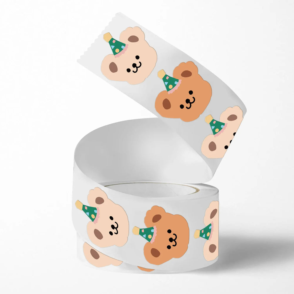 50-200Pcs Cute Little Bear Stickers  Whole Paper Adhesive Tape INS Korean Simplified Sealing Sticker Packag Decor Lables (ONLINE ORDER ONLY)