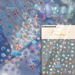 Deep Sea Animal Fish Shoal of Fish Whale Coral Dolphin Summer Beach Cute Jellyfish Bubble Bathyal Fauna Nail Art Stickers Decals (ONLINE ORDER ONLY)
