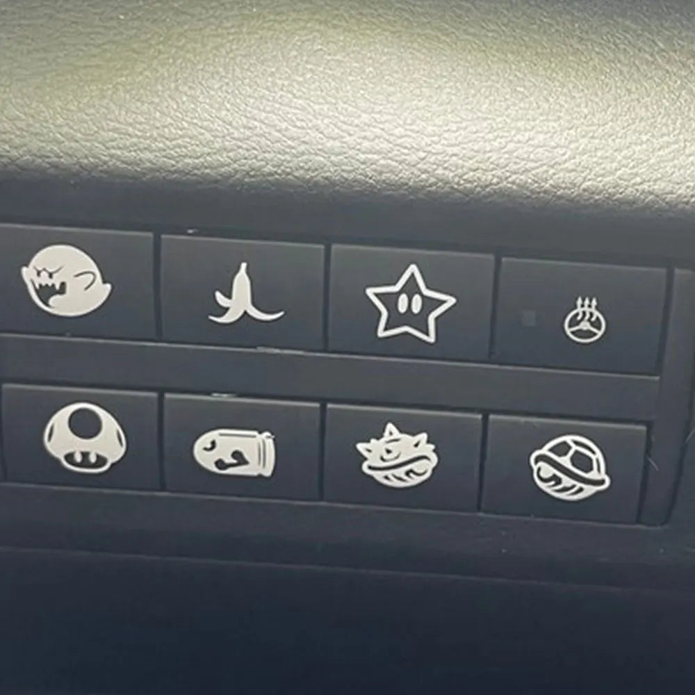 Set Of 6 Blank Button Car Sticker And Truck Vehicle White Blank Buttons The Car Interior  Decoration Die Cutting  Vinyl Decals (ONLINE ORDER ONLY)