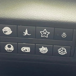 Set Of 6 Blank Button Car Sticker And Truck Vehicle White Blank Buttons The Car Interior  Decoration Die Cutting  Vinyl Decals (ONLINE ORDER ONLY)