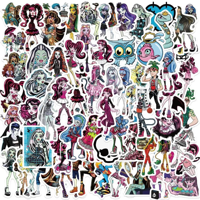 70pcs Monster High Anime Stickers for Luggage, Water Bottles, Phones, Laptops, Scooters, Refrigerators (ONLINE ORDER ONLY)