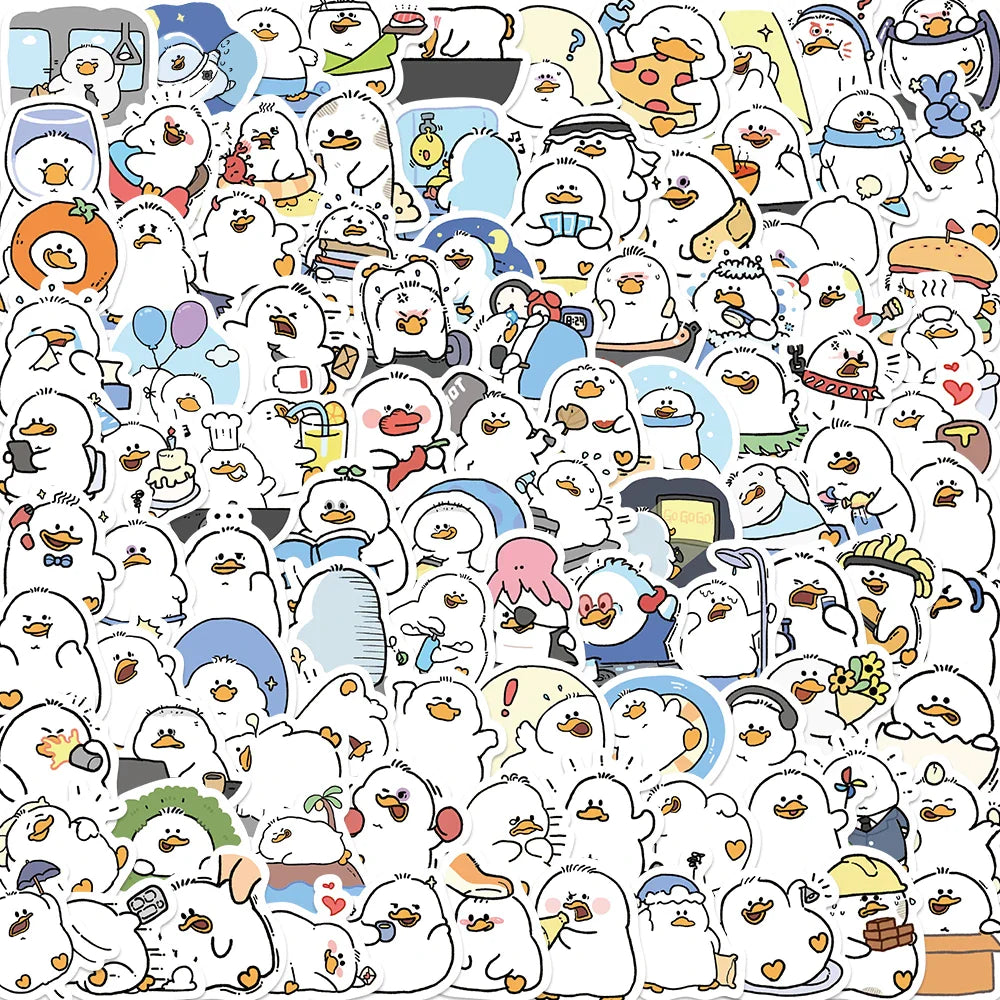100PCS Cute Simple Duck Sticker For Aesthetic Children's Stationery School Supplies Decoration Scrapbooking for Kids (ONLINE ORDER ONLY)