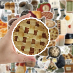 10/30/60PCS Cute Cartoon Stickers Vintage Biscuit Food Graffiti Decals DIY Skateboard Suitcase Phone Notebook Bike Sticker Toys (Online Order Only)