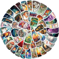 10/30/50PCS Cute Bottle World Cartoon Stickers Notebook Phone Stationery Bike Cool Waterproof Graffiti Sticker Kids Toys Gifts (Online Order Only)