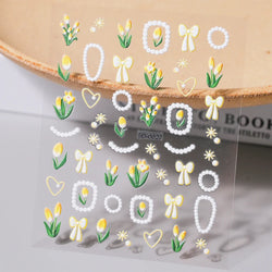 1 Sheet 5D Embossed Nail Art Stickers Graffiti Heart Flower Design Nail Art Decals Self-Adhesive DIY Manicure Nail Art Supplies* (ONLINE ORDER ONLY)
