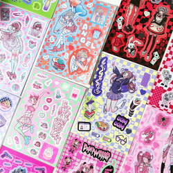 Korean ins Sweet Cool Girl Sticker Scrapbooking Diary DIY Album Decoration Sticker Aesthetic Stationery Art Supplies Personalizd (ONLINE ORDER ONLY)