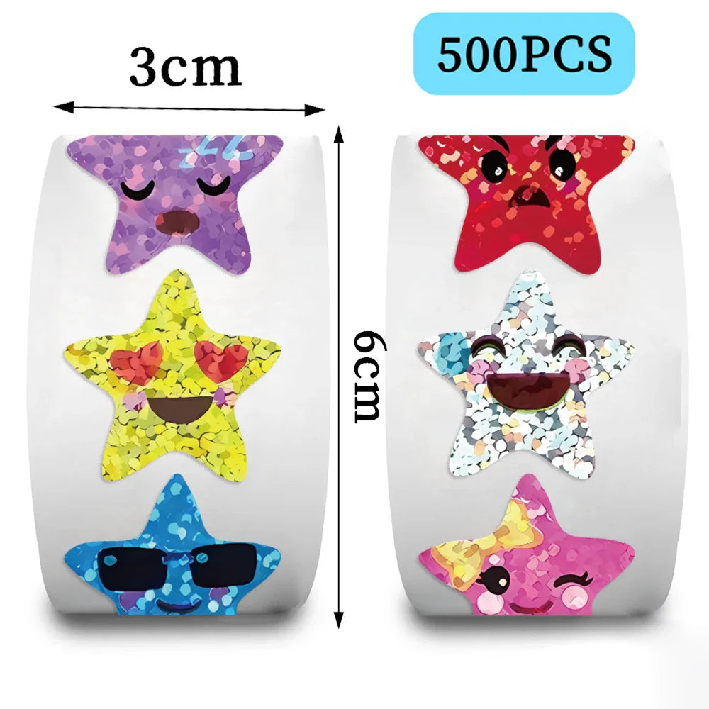 500PCS/Roll Colorful Star Stickers For Kids Reward School Classroom Adhesive Star Stickers For Teachers Parents DIY Craft (ONLINE ORDER ONLY)