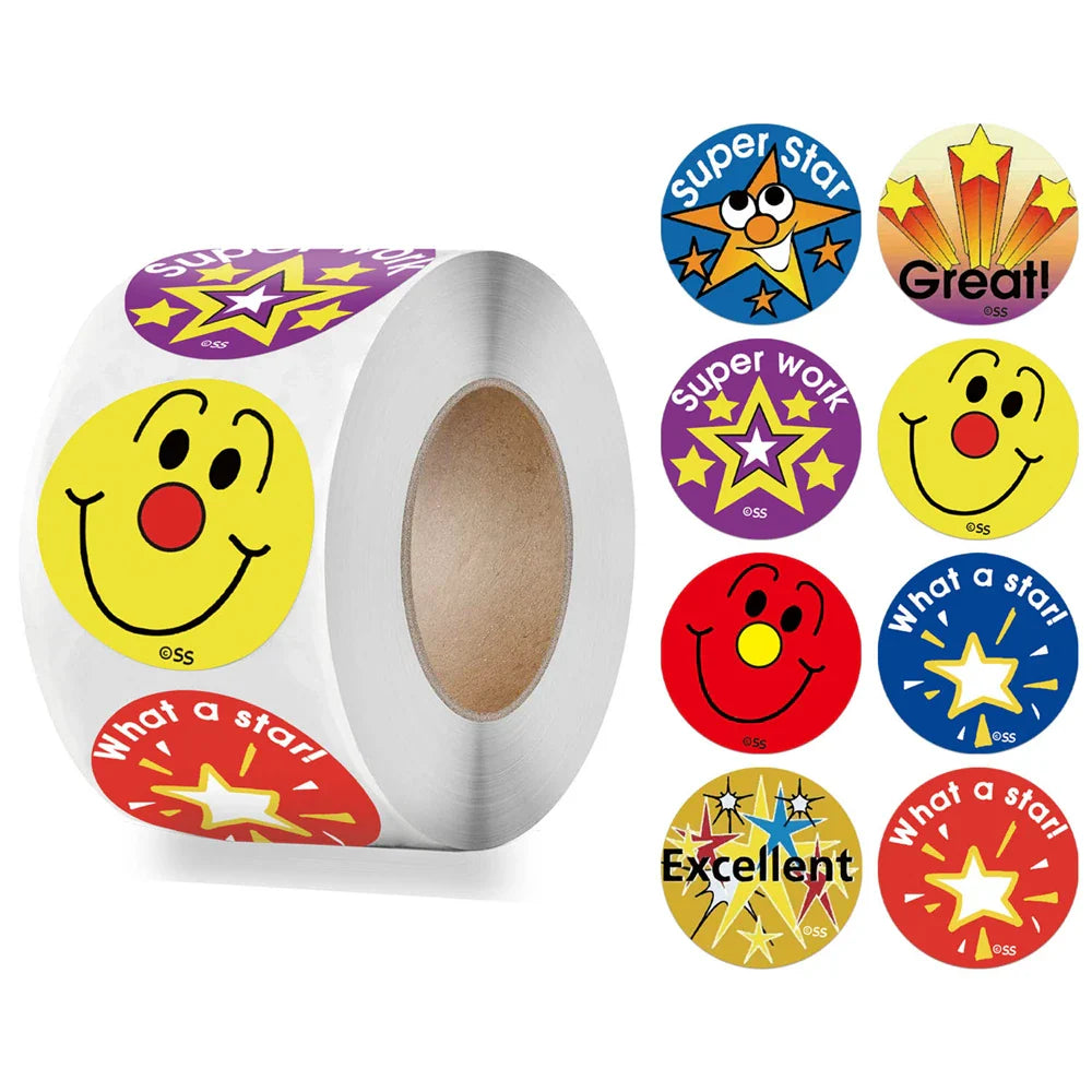 500pcs/roll Cute Cartoon Sealing Stickers Thank you Sticker Envelope Gift Decor Labels Children Stationery Stickers 1 Inch (ONLINE ORDER ONLY)