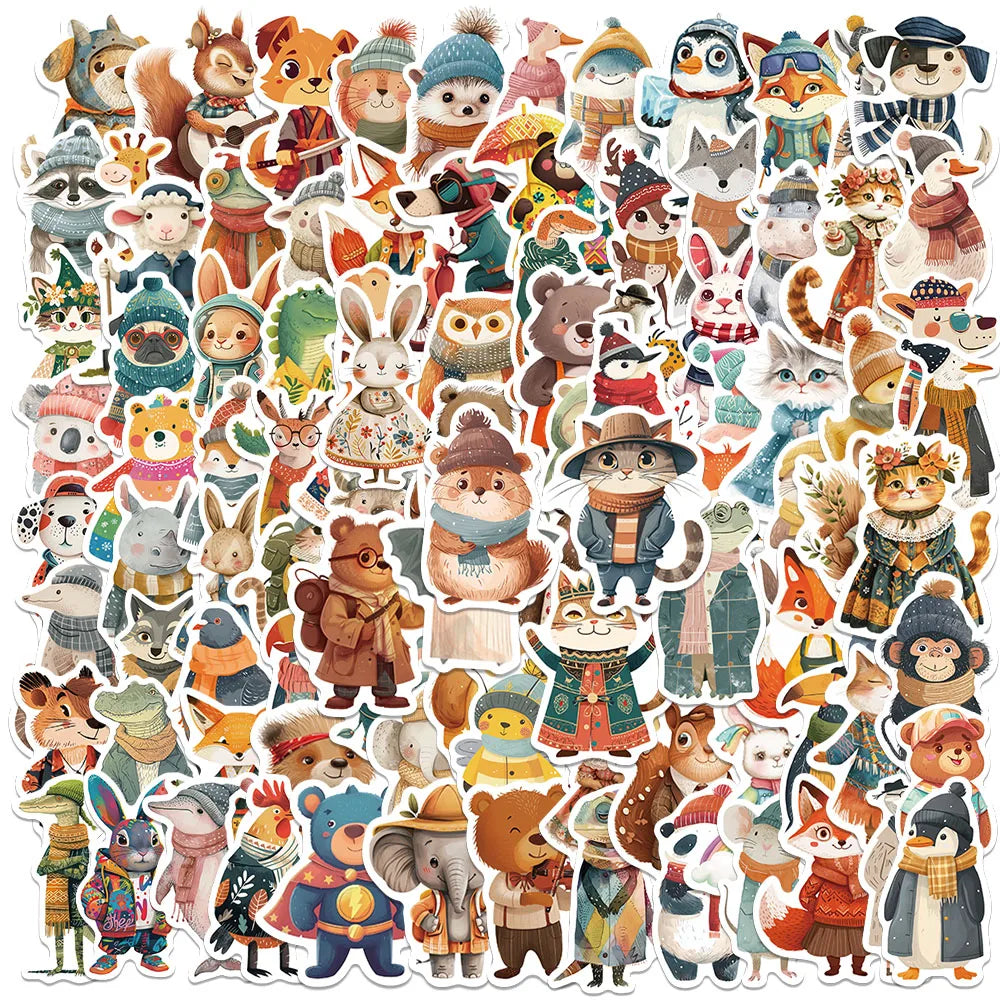50/100pcs Cute Cartoon Fairy Tale Animals Stickers Decals For Laptop Water Bottle Luggage Notebook Vinyl Waterproof Graffiti (ONLINE ORDER ONLY)