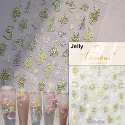 Metal Snake Flower Pattern Stars Eye Pot Moon Butterfly Story Retro Meteor Candle Hourglass Nail Art Sticker Manicure Tool Decal (ONLINE ORDER ONLY)