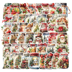 10/50PCS Cute Christmas New Year Wishing Bottle Santa Claus Stickers Cute Decoration Decals DIY Laptop Phone Luggage Kids Gift (ONLINE ORDER ONLY)