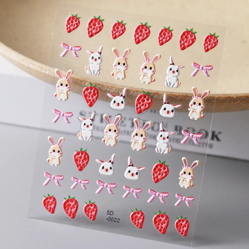 1pc 5D Flower Design Nail Art Stickers Colorful Flowers Nail Art Decals For DIY & Nail Salons Self-Adhesive Nail Art Supplies *^ (ONLINE ORDER ONLY)
