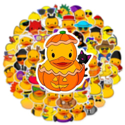 10/50Pcs Cute Little Yellow Duck Stickers For Suitcase Laptop Phone Cartoon Sticker Craft Supplies Vintage Scrapbooking Material (Online Order Only)