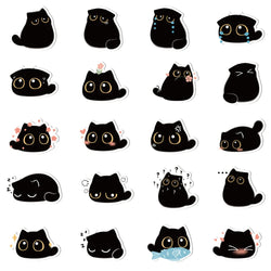 10/40/80PCS Cute Briquette Black Cat Stickers Kawaii Kitten Decals DIY Scrapbook Phone Laptop Suitcase Fridge Bike Kids Sticker (ONLINE ORDER ONLY)