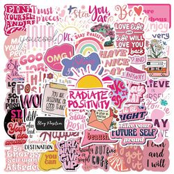 50PCS Cute Pink Girl Stickers for Diary, Guitar, Phone, Laptop, Scrapbook (Online Order Only)