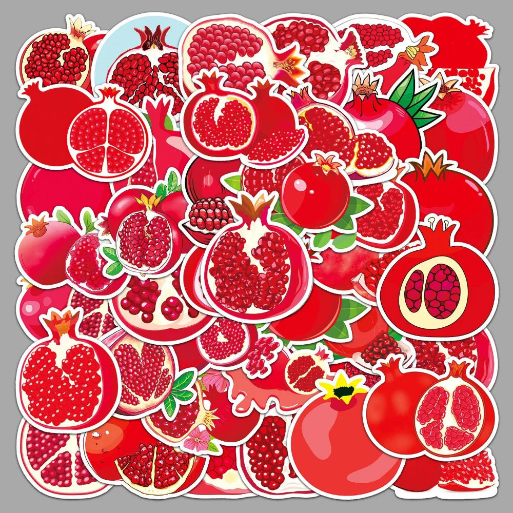 10/50Pcs Autumn Pomegranate Stickers Decoration Adhesive Sticker DIY Laptop Phone Decal Accessories Stickers (ONLINE ORDER ONLY)